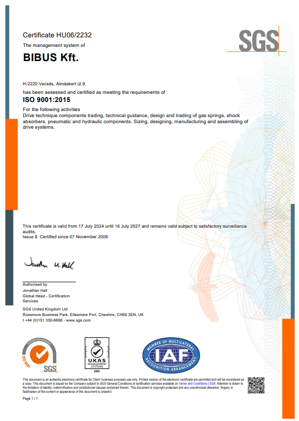 ISO certificate
