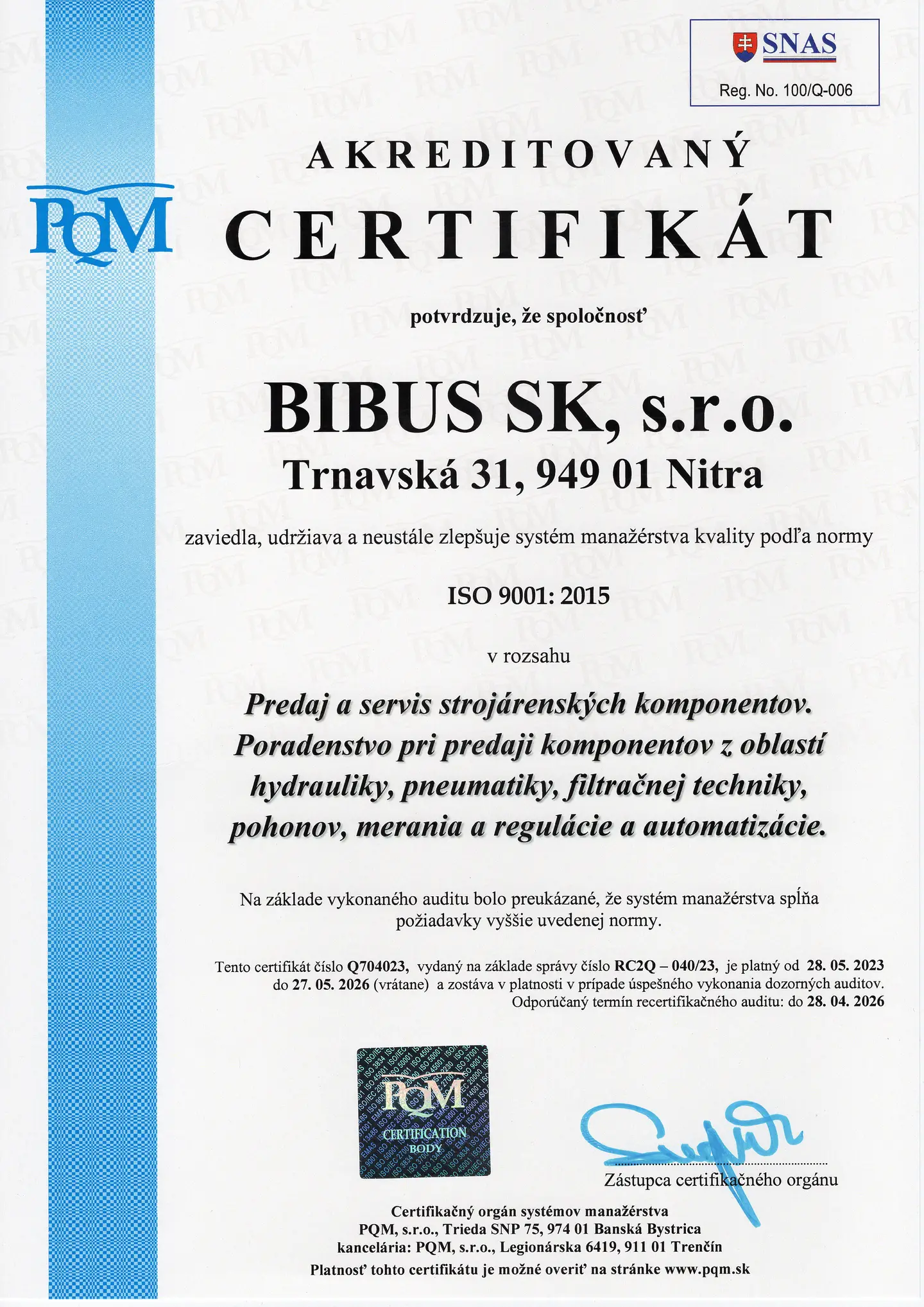 ISO Certifikat 2023