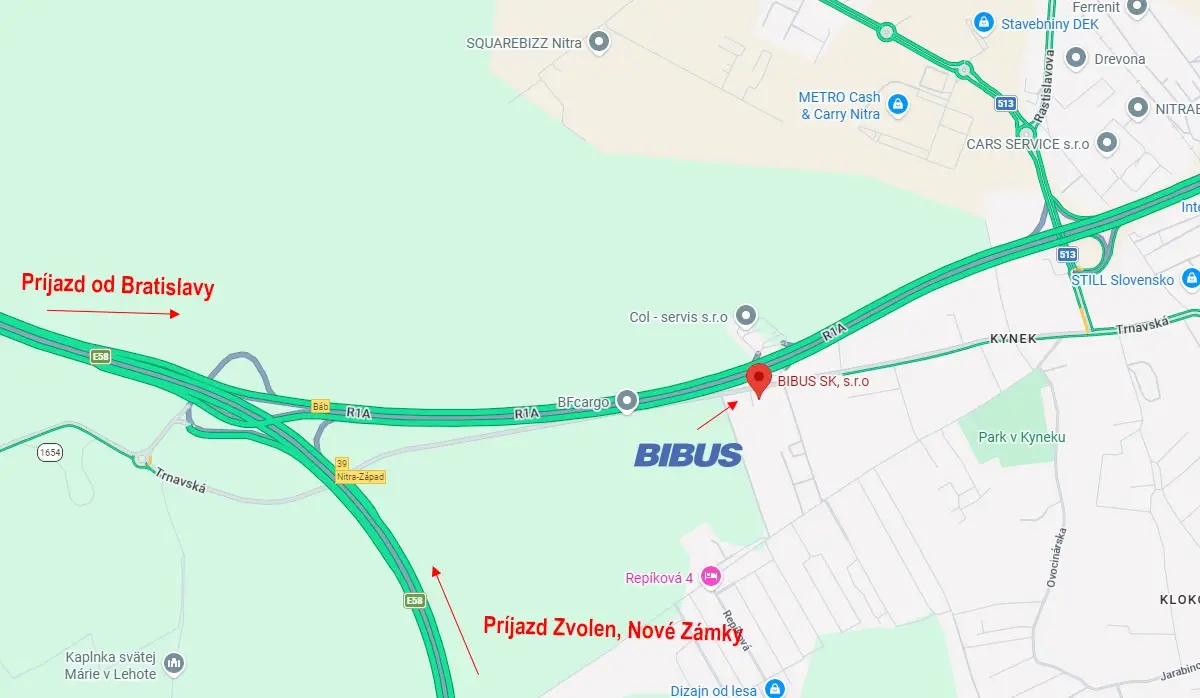 BIBUS SK - mapa