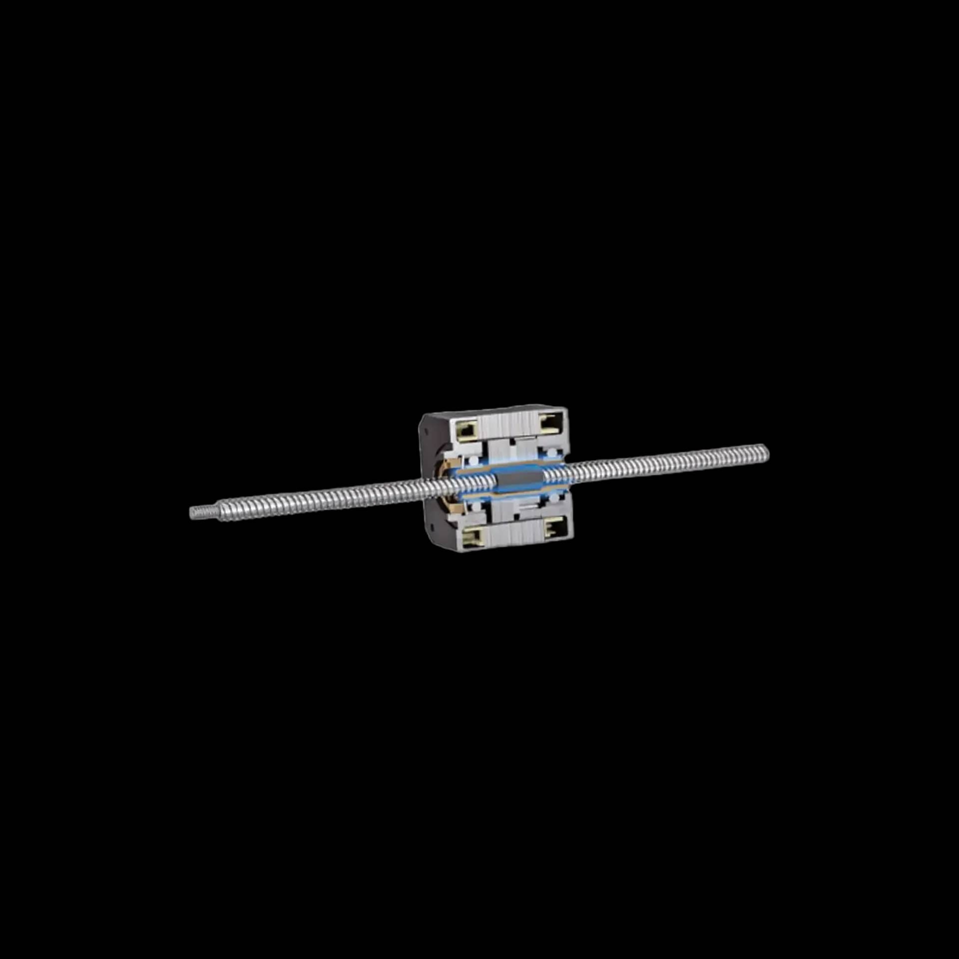 Stepper motor configuration with rotating nut (MLN)