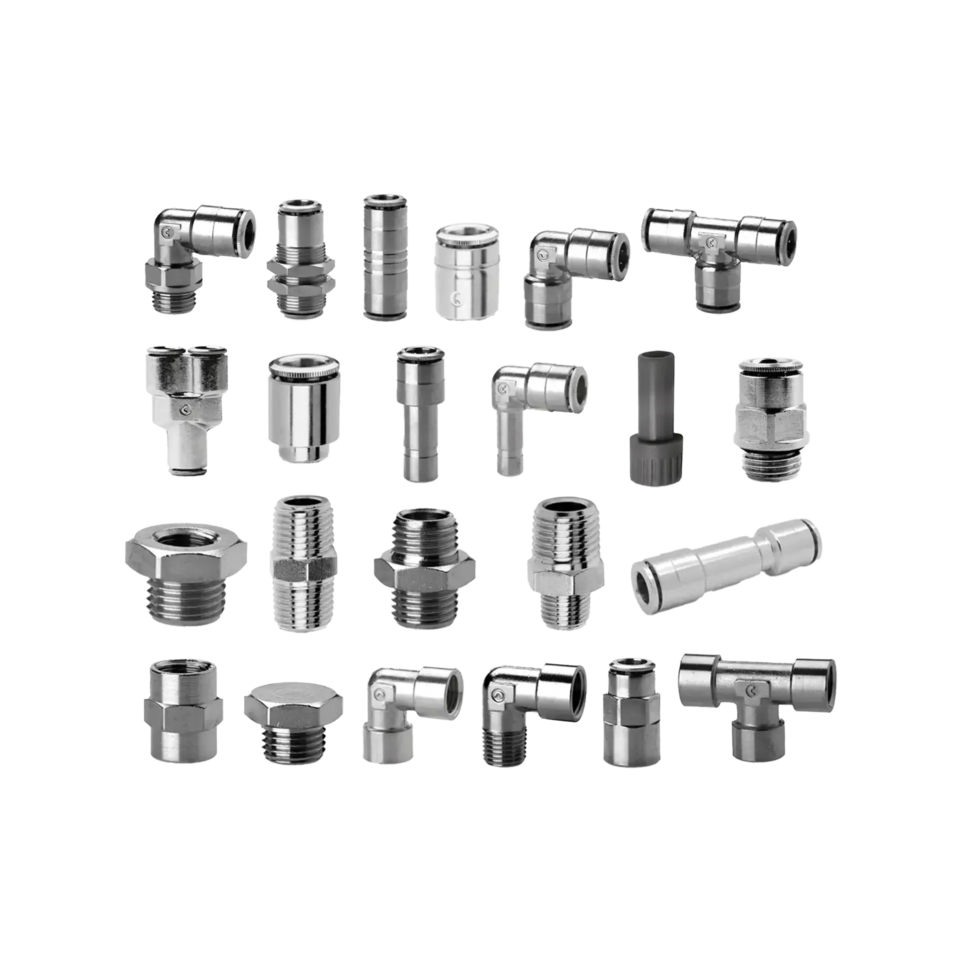 Push-in fittings for medical gases