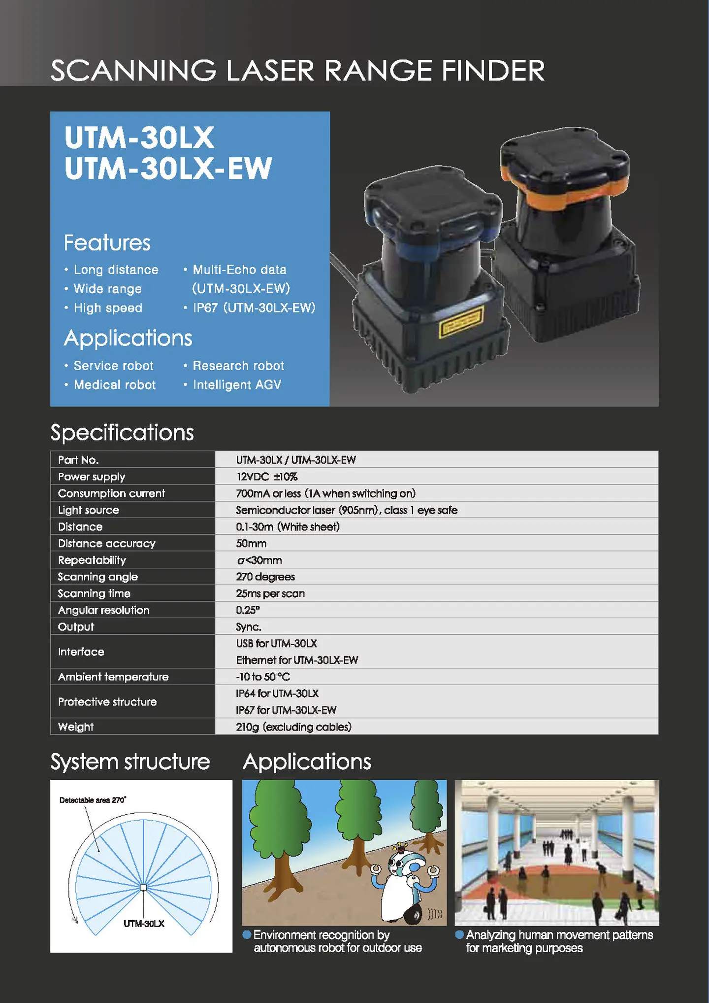 Hokuyo UTM-30LX-EW Katalog EN