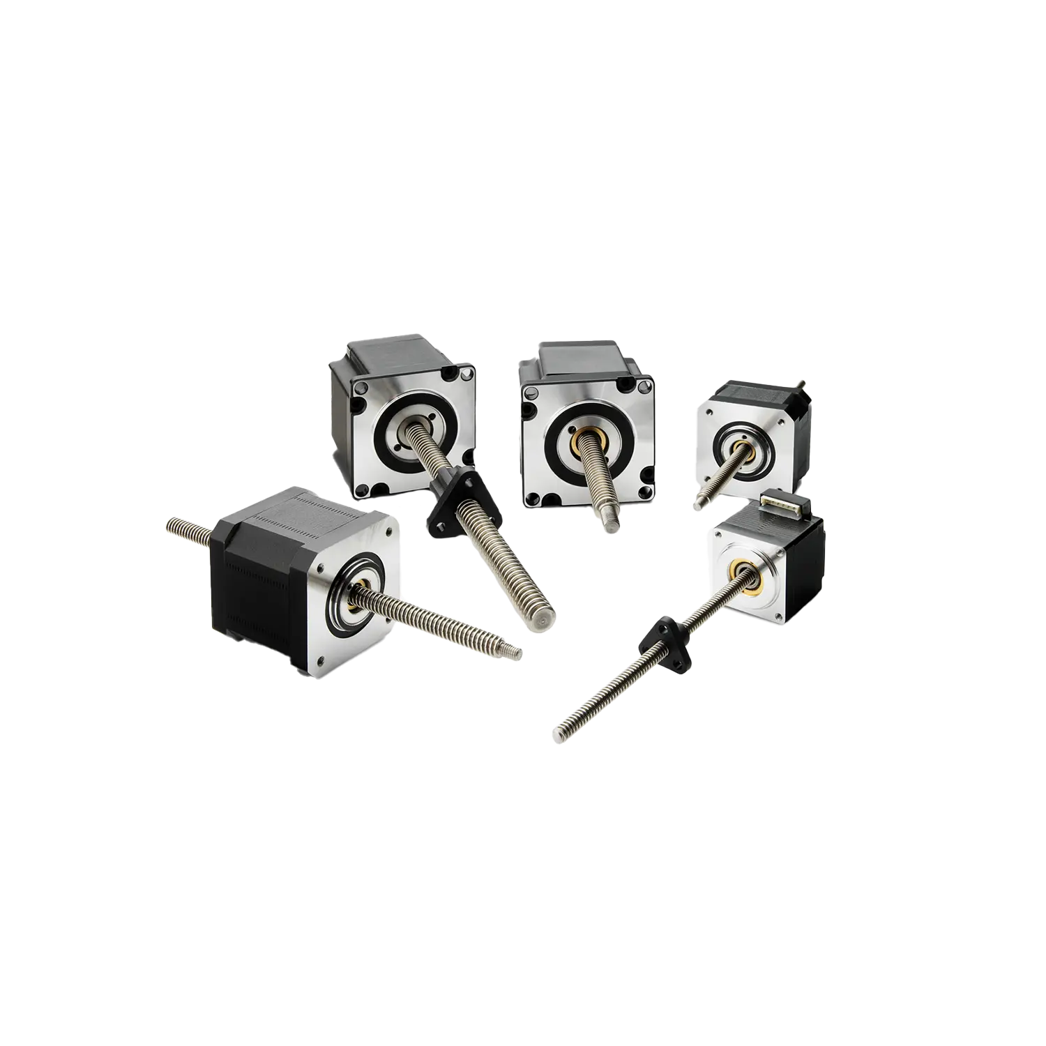 Stepper motor configuration with rotating lead screw (MLS)