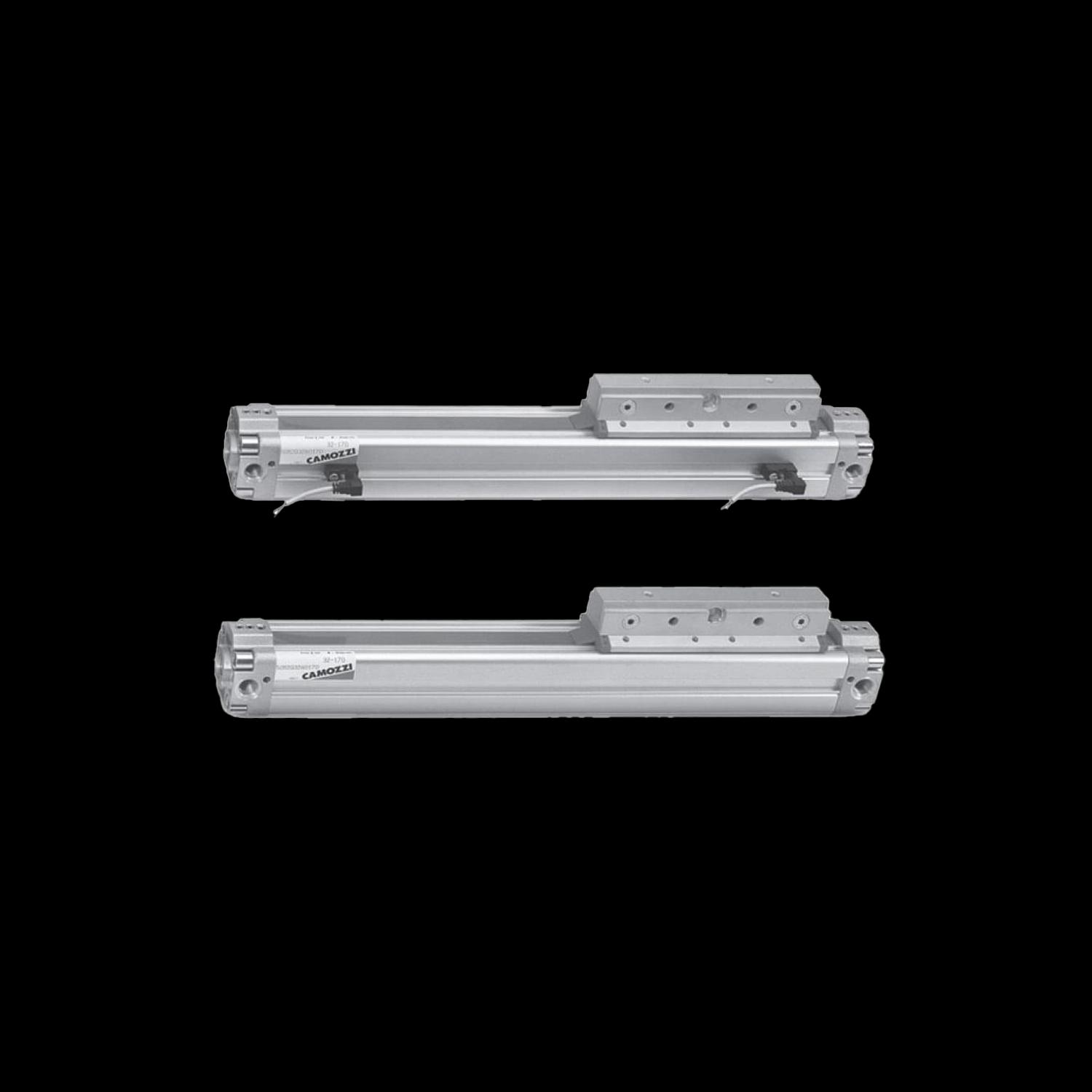 Rodless pneumatic cylinders