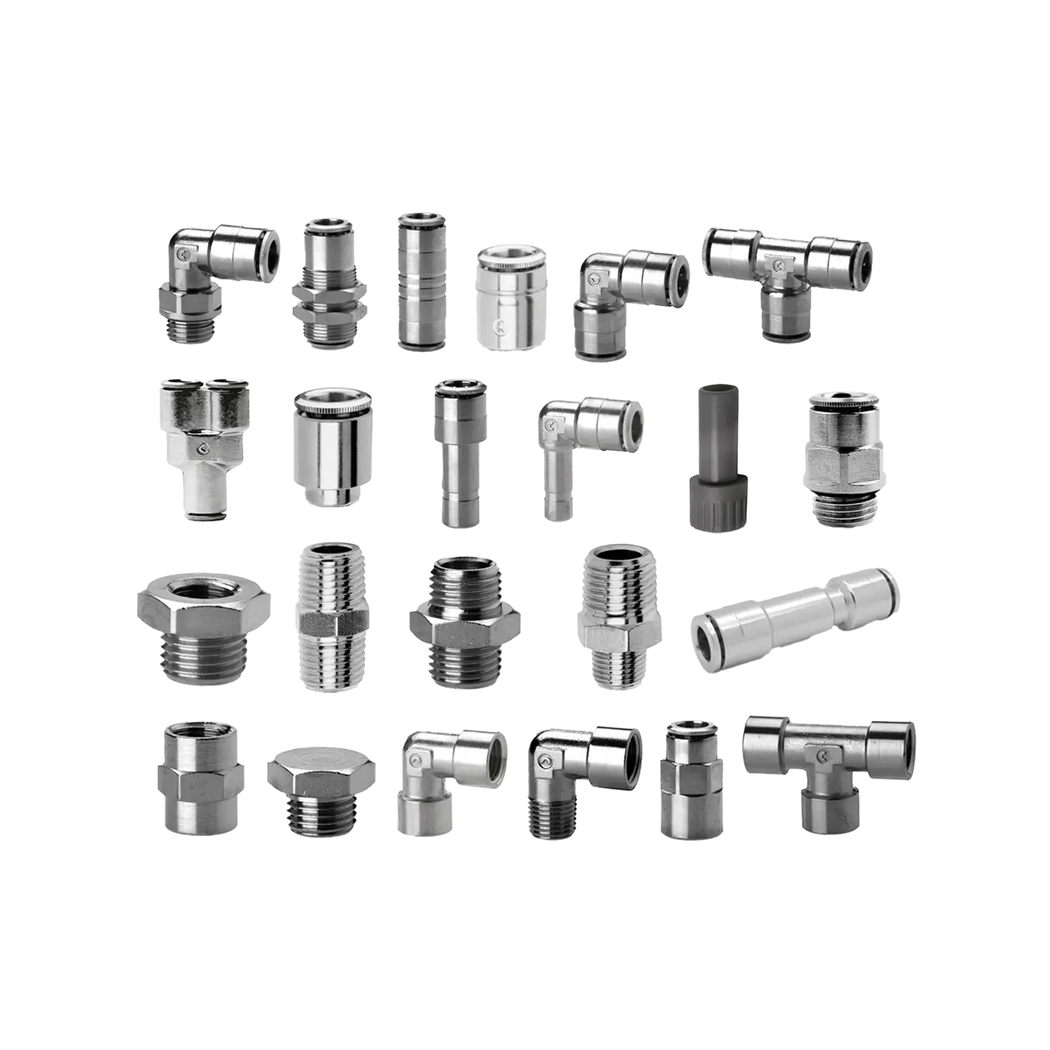 Push-in fittings for medical gases